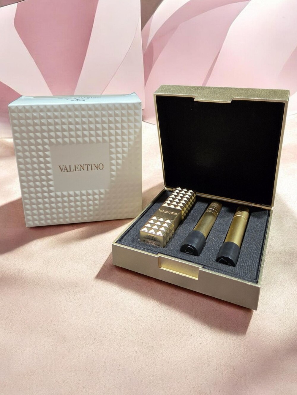 Spike Valentino Buttery Matte Refillable Lipstick Trio & Clutch